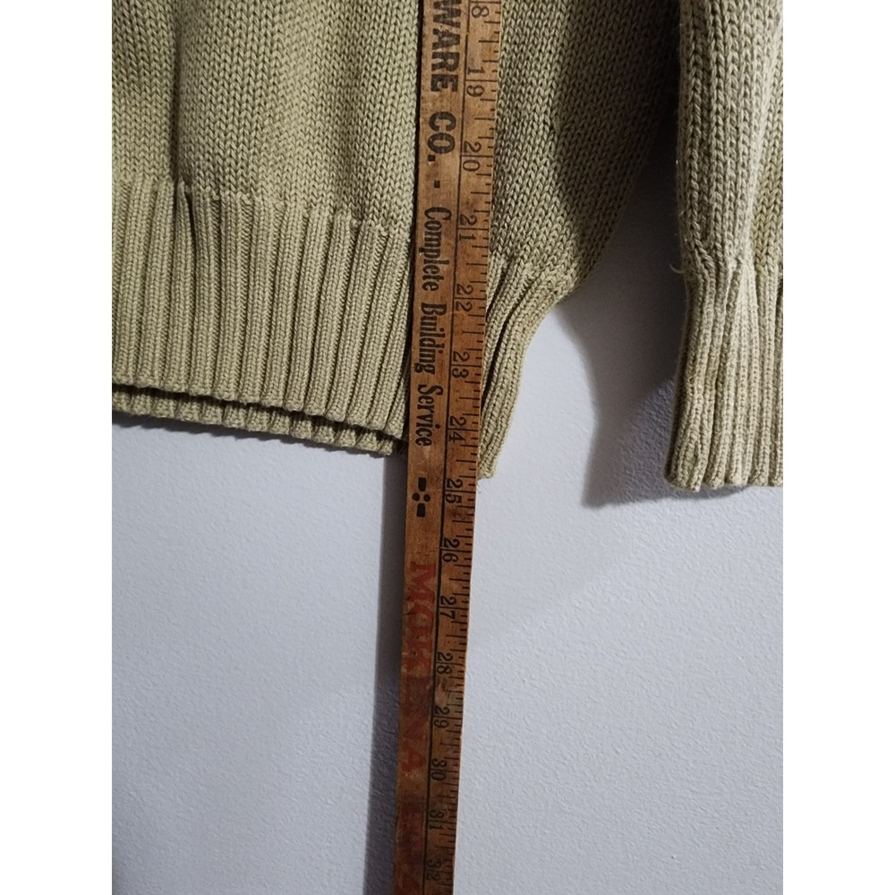 Paul Stuart Made in Scotland 100% Cotton Crewneck Sweater Beige Tan Small Women - Picture 6 of 8